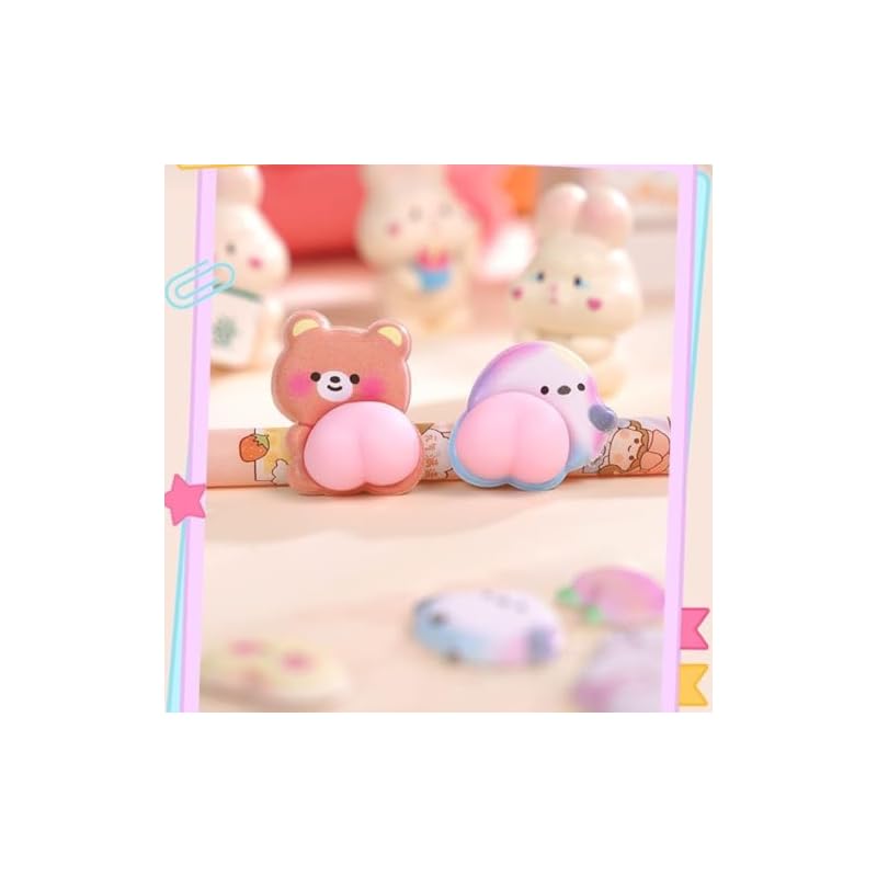 3D Squishy Butt Stickers, DIY Planner Stickers, Animal Stickers for Kids, Adults, Girls, Decorative Phone Cases, Stick-on Craft Supplies, Motivational