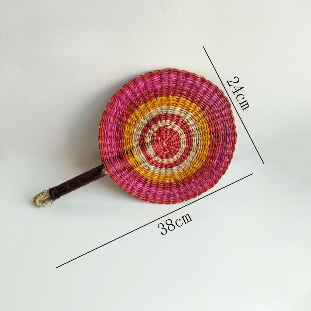 Hand Woven Seaweed Fan Wall Mounted Decorative Fan Summer Cooling Hand Fan