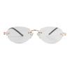 Hodogaya Electronic Sales Reading Stylish Metal (Hodogayadenshihanbai) Glasses, Frame, Rimless, Two-Point Frame, +1.50 Power, Lightweight, Gold,