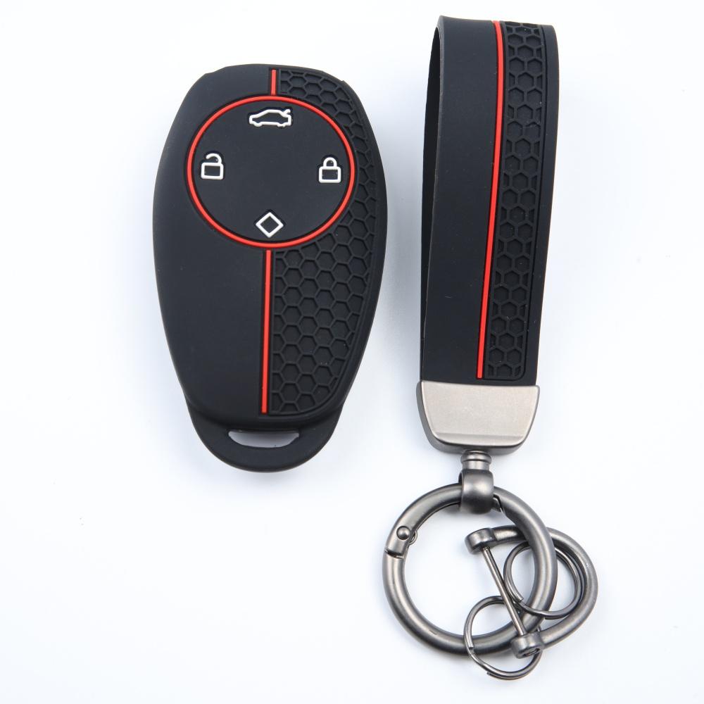 Key Fob Cover for Leapmotor T03 S01 C11 C01 with Keychain Silicone Full Coverage Protective Case Anti-Scratch Guard Shockproof Protection