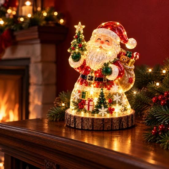 Resin Christmas Tree Kit DIY Night Light Kit, Holiday Craft Set with Making Silicone Mold, LED Light, Decorations & Tools, Gift for Crafters Project