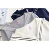 Plus Size Women Ribbon Sailor Collar Long Sleeve Knit Sweater