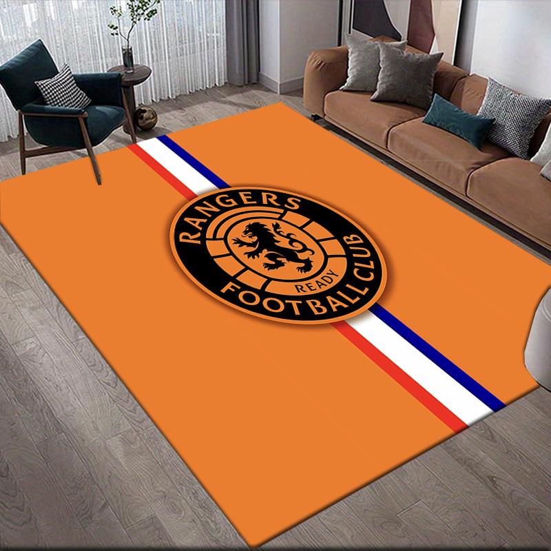 Rangers FC Flannel Pattern Square Carpet,Area Rug,Carpet Rug for Living Room Bedroom Sofa Playroom Decor,Non-slip Floor Mat