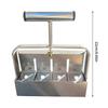 Mașină de făcut blocuri de pământ din metal cu 4 celule, îmbunătățită, cu mâner confortabil, unealtă manuală pentru blocuri de pământ pentru începerea grădinăritului