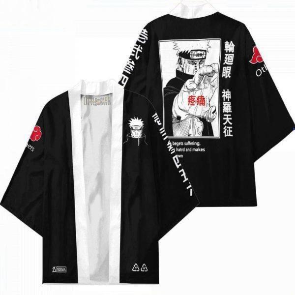 Japanese Anime Print Pattern Cardigan Men's Fashion Traditional Clothing Kimono Casual Streetwear Haori Harajuku Jacket