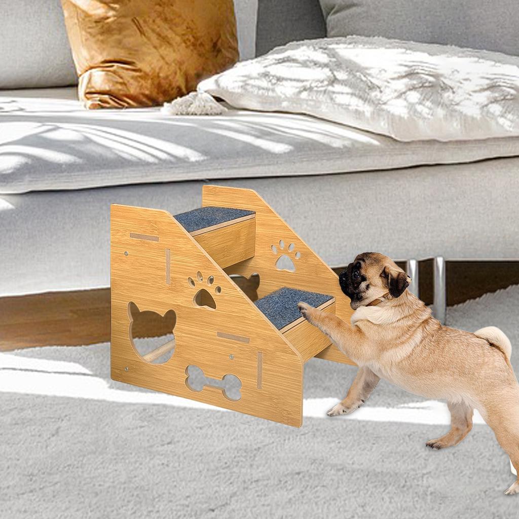 Wooden Cat Stairs Ladder Pet Climbing Ladder Pet Dog Bed Stairs Step-Style Pet Ramp Climbing Ladder Toy For Pet Supplies Cat