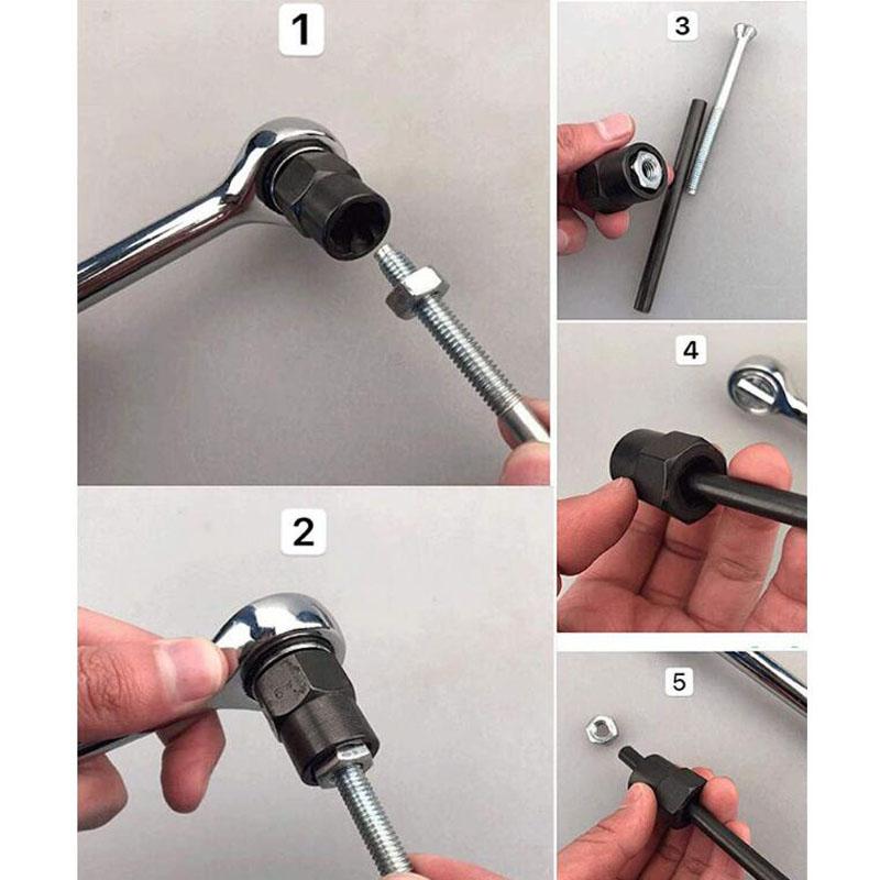 9-19mm Nut Screw Remover Extractor Damaged Bolt Threading Tool Socket Wrench Extractor Drill Bits Set Bolt Hand Tool Kit