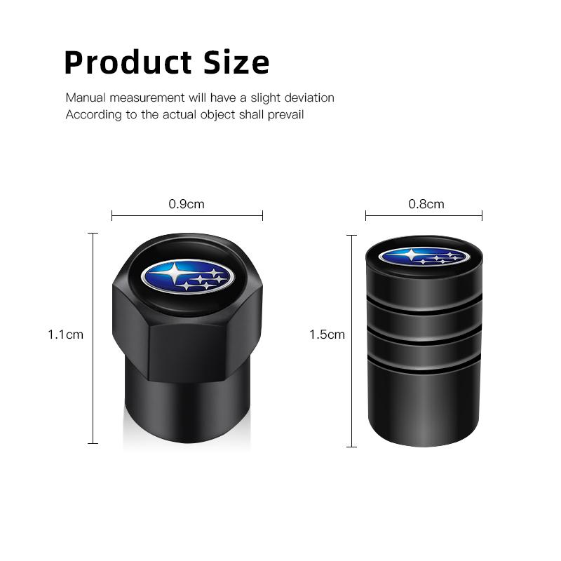 4Pcs 3D Aluminum Alloy Car Wheel Tire Air Valve Dust Caps For Subaru STI Forester Impreza Legacy Outback XV BRZ WRX PP333