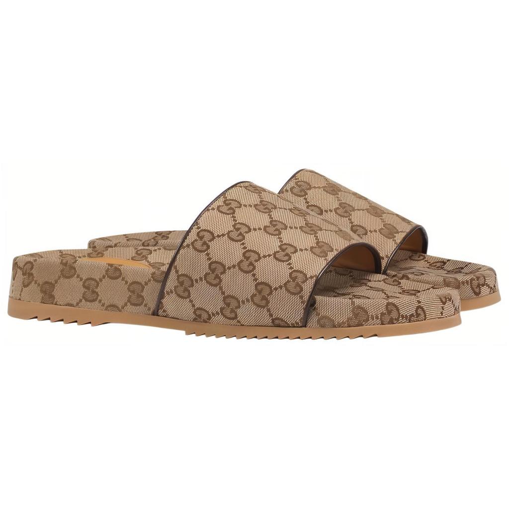 Gucci Papuci tip șlapi Bărbați Bej & Abanos 624695 H6320 9763