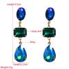 Long Earrings Drop Women Retro Titanium Steel Alloy Pendant Earrings Acrylic Colorful Crystal Rhinestone Geometric Ear Ornaments
