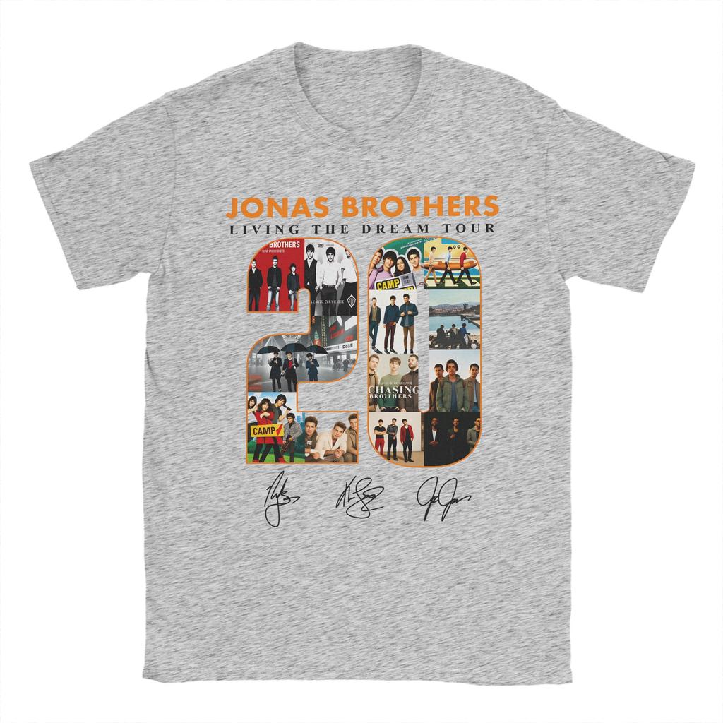 Men Jonas Brothers Tour T Shirt Cotton Tops Leisure Short Sleeve Round Neck Tee Shirt Plus Size TShirt