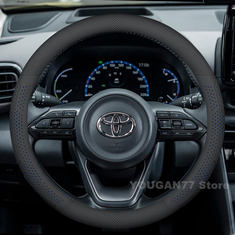 

Leather Car Steering Wheel Cover For Toyota Yaris Cross 2020-2025 Non-slip Auto Steering Wheel Toyota Yaris Cross Accessories