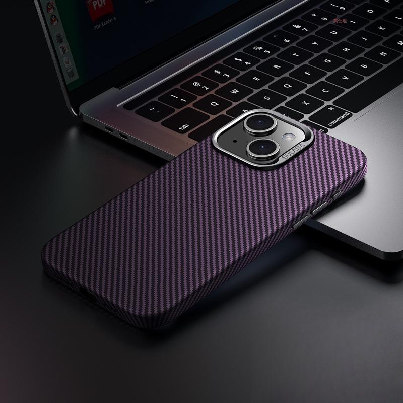 

Подходит для чехла для телефона Apple 15promax, Текстура углеродного волокна iPhone16 Противоударный Магнитный 14 Простой и высококлассный чехол iPhone 14 6.1 inches