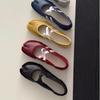 Split-Toe Casual Ballet Flats Shoes Women Pu Leather Cross Band Mary Janes Shoes Spring Autumn Streetwear Elegant Loafers New