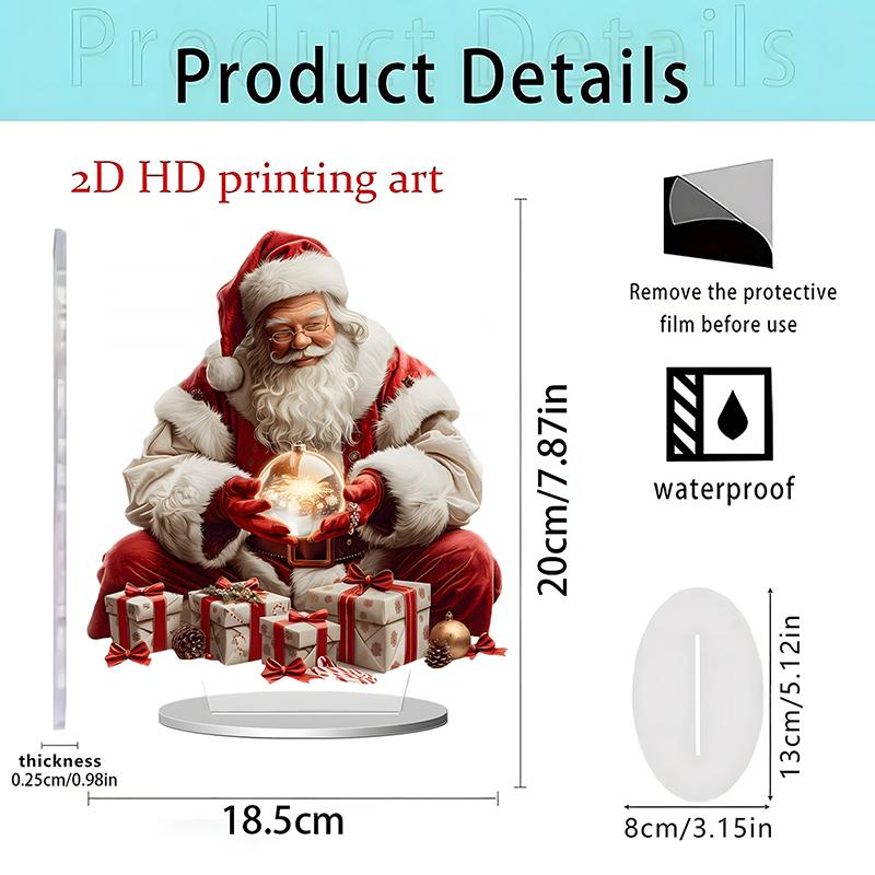 2025 Nová scéna Vánoční stolní středový doplněk 2D plochý akryl pro domácí kancelářskou dekoraci Party ozdoba