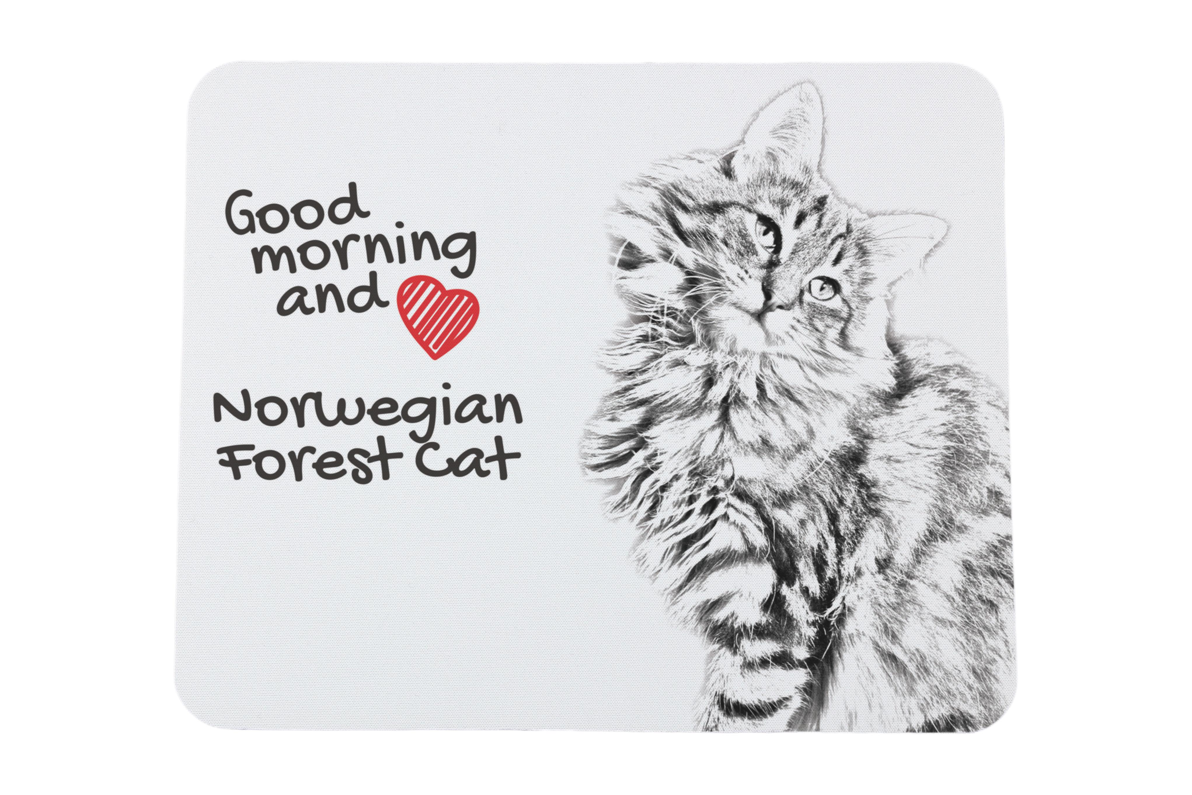 

Norwegian Forest - mouse pad with print, personalized cat pad, unique gadget for an office worker from the Art-Dog brand білий