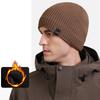 Knitted Hat Men's Autumn Winter Warm Cold-Proof Fleece Hat Outdoor Cycling Sports Cold-Proof Cap