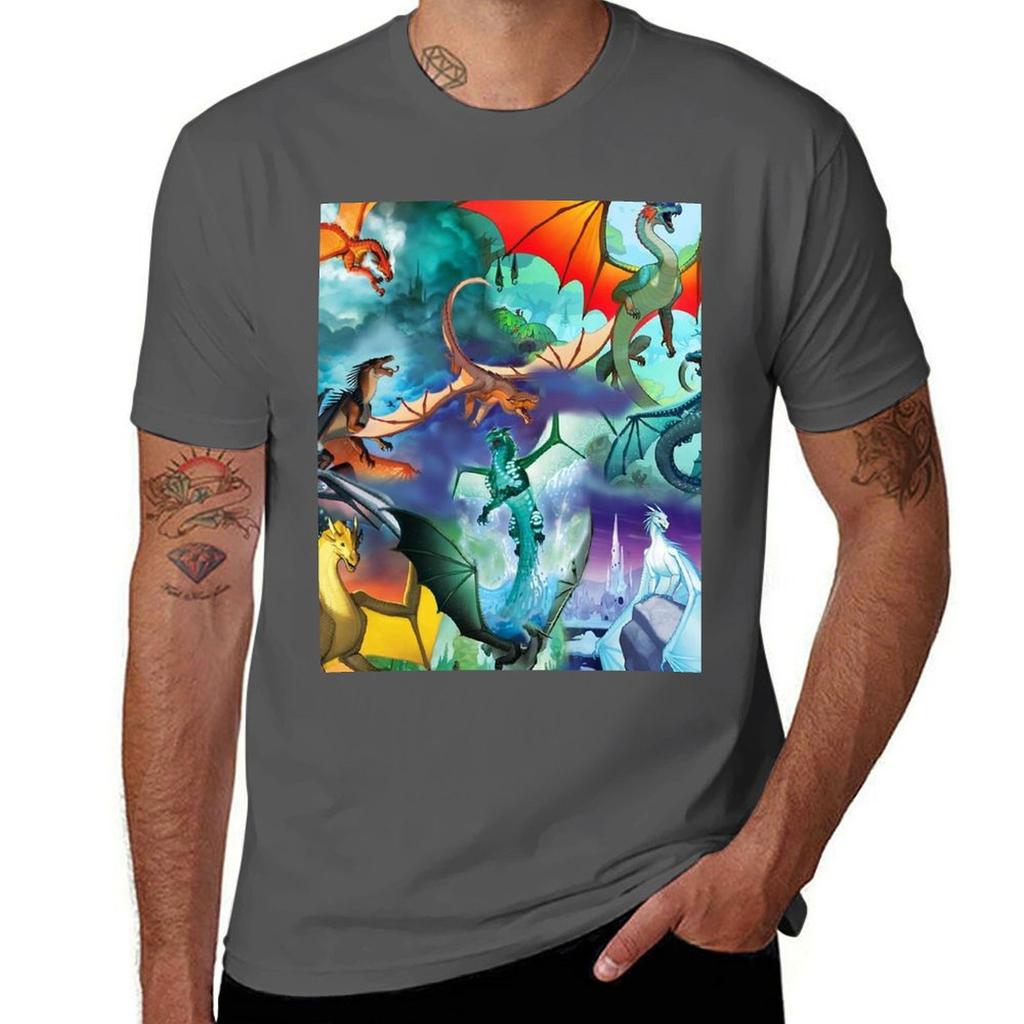 Wing Of Fire All Dragon Pattern Background Tshirt Basic Casual Wear Short Sleeve Top