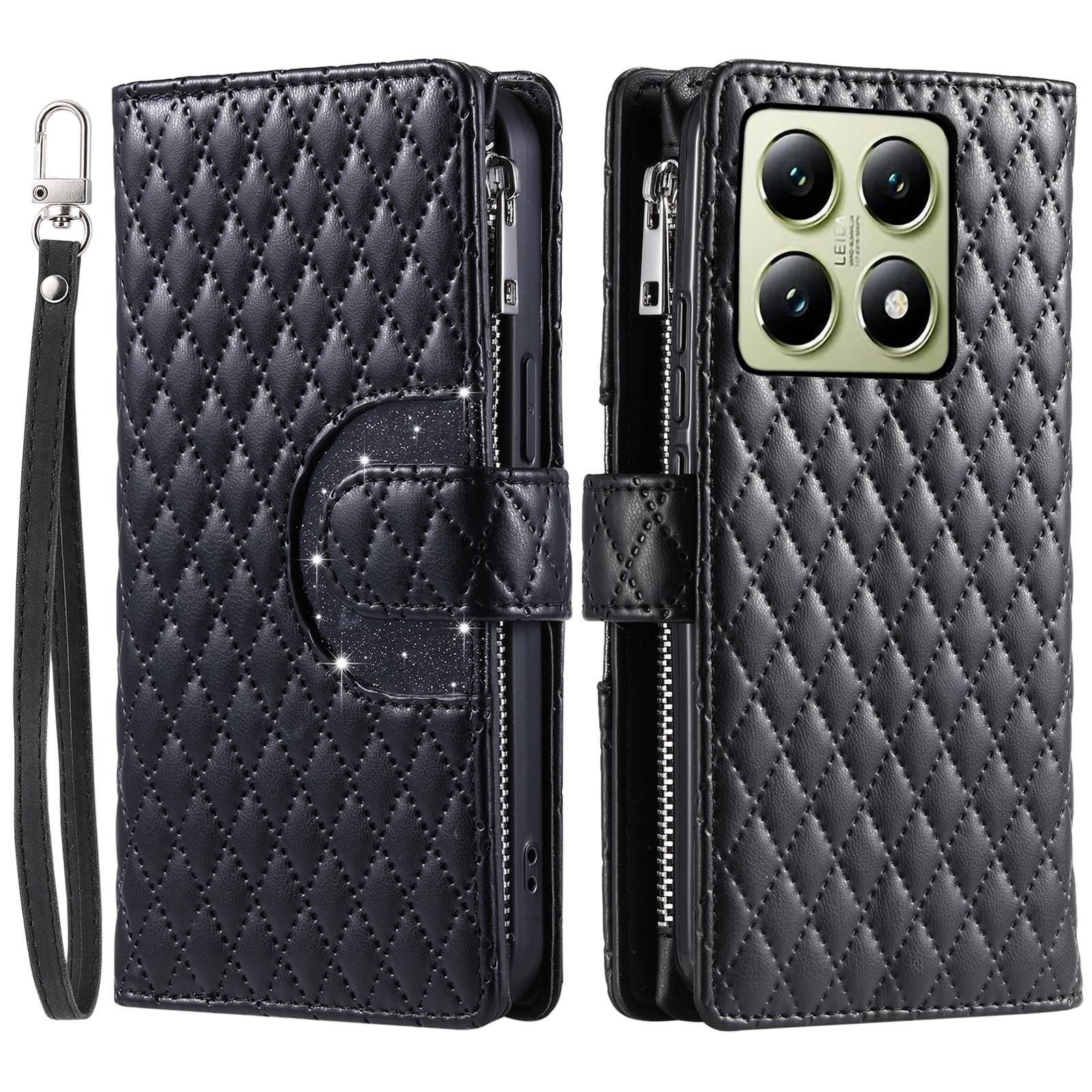 Style 012 for Xiaomi 14T Case Zipper Wallet PU Leather Rhombus Grid Phone Cover A