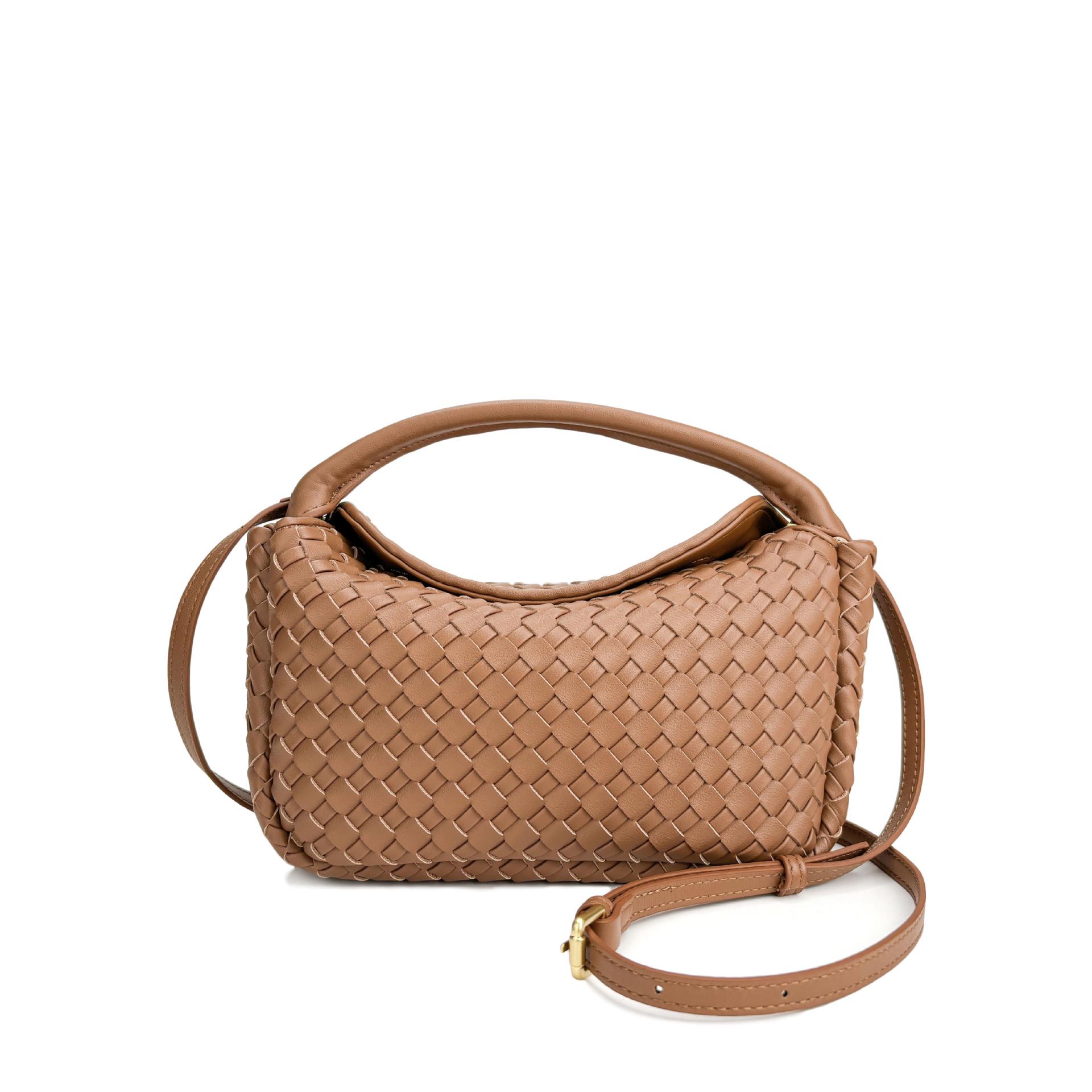 

Уличная мода 2024 года, сумка через плечо из коровьей кожи ручной работы с отделкой ромбами 25x14x8cm