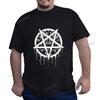 Herren T-Shirt Sommer Herren Hohe Qualität T-Shirt Pentagramm 666 Tropfender Stern Echtes Darkside Unisex Marke T-Shirt Kurzarm