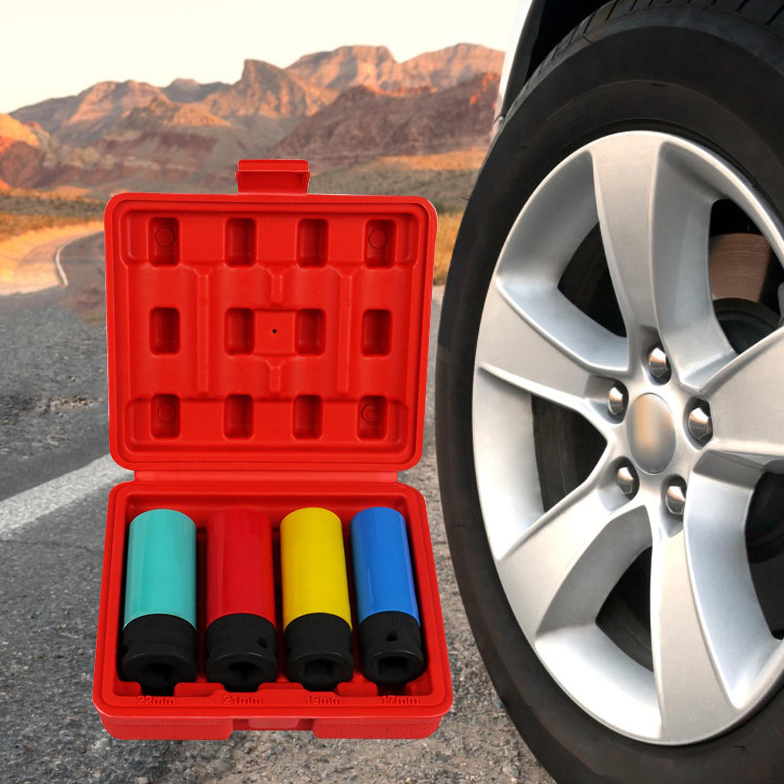 

Комплект из 4 головок для ударных гаек 1/2 Drive Impact 17 мм 19 мм 21 мм 22 мм с цветными защитными колпачками