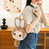 Baby Rabbit Three Plush Toy Shoulder Bag With Adjustable Strap Design Zipper