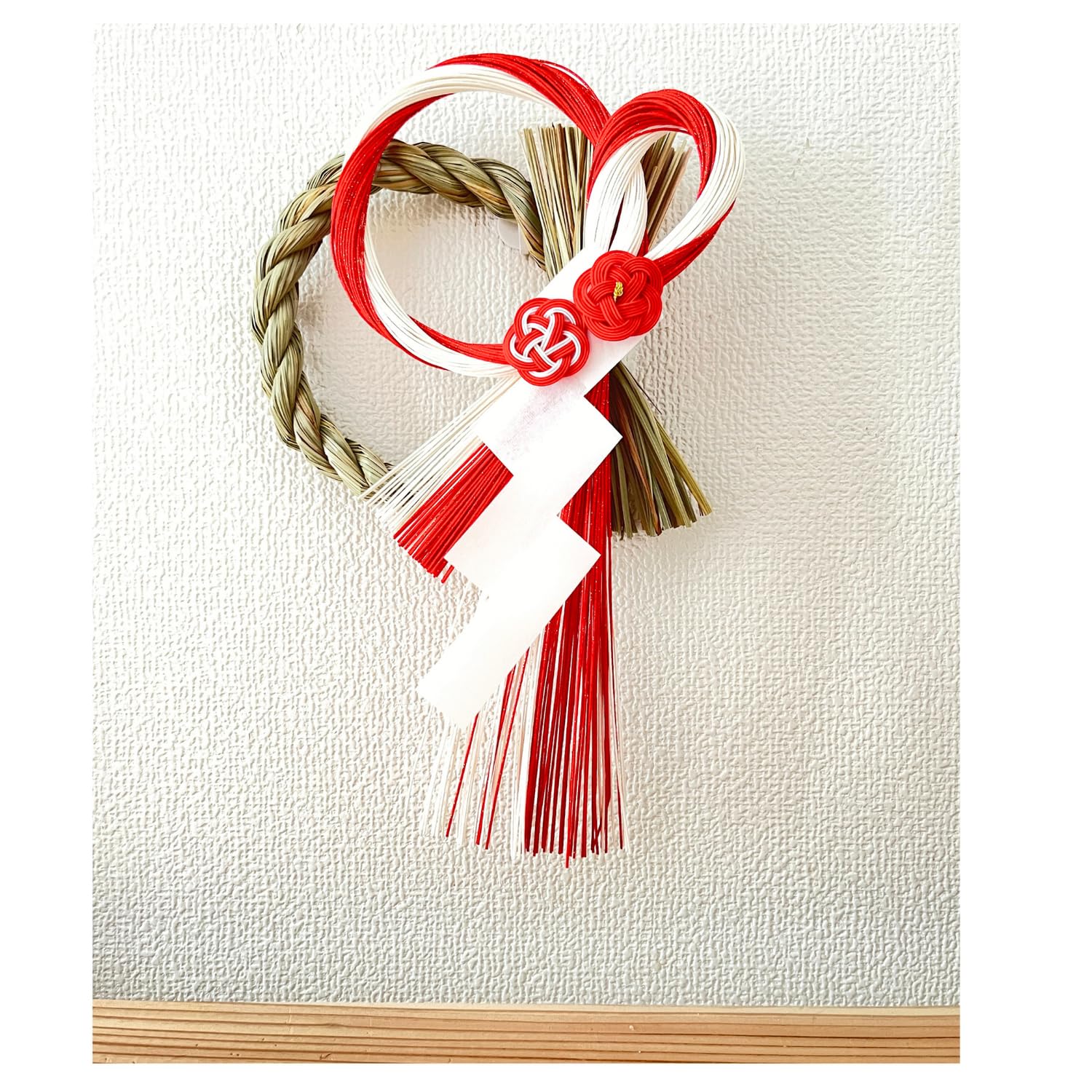 

NEKOMI New Year s Decoration Shimenawa (Rin Series) (Red and White Mizuhiki)