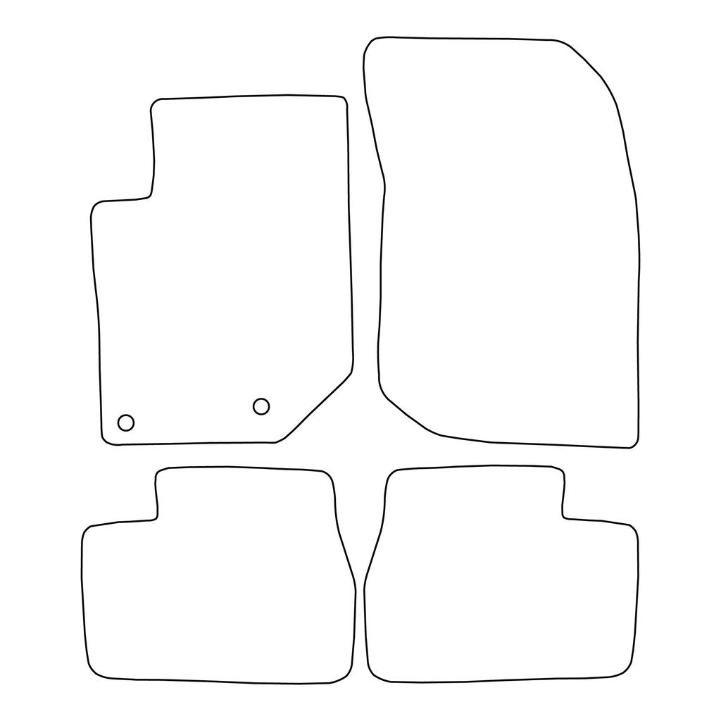 [BLM]OP046 red - Set of velour floor mats suitable for Citroen DS3 Crossback 2019- - red trim