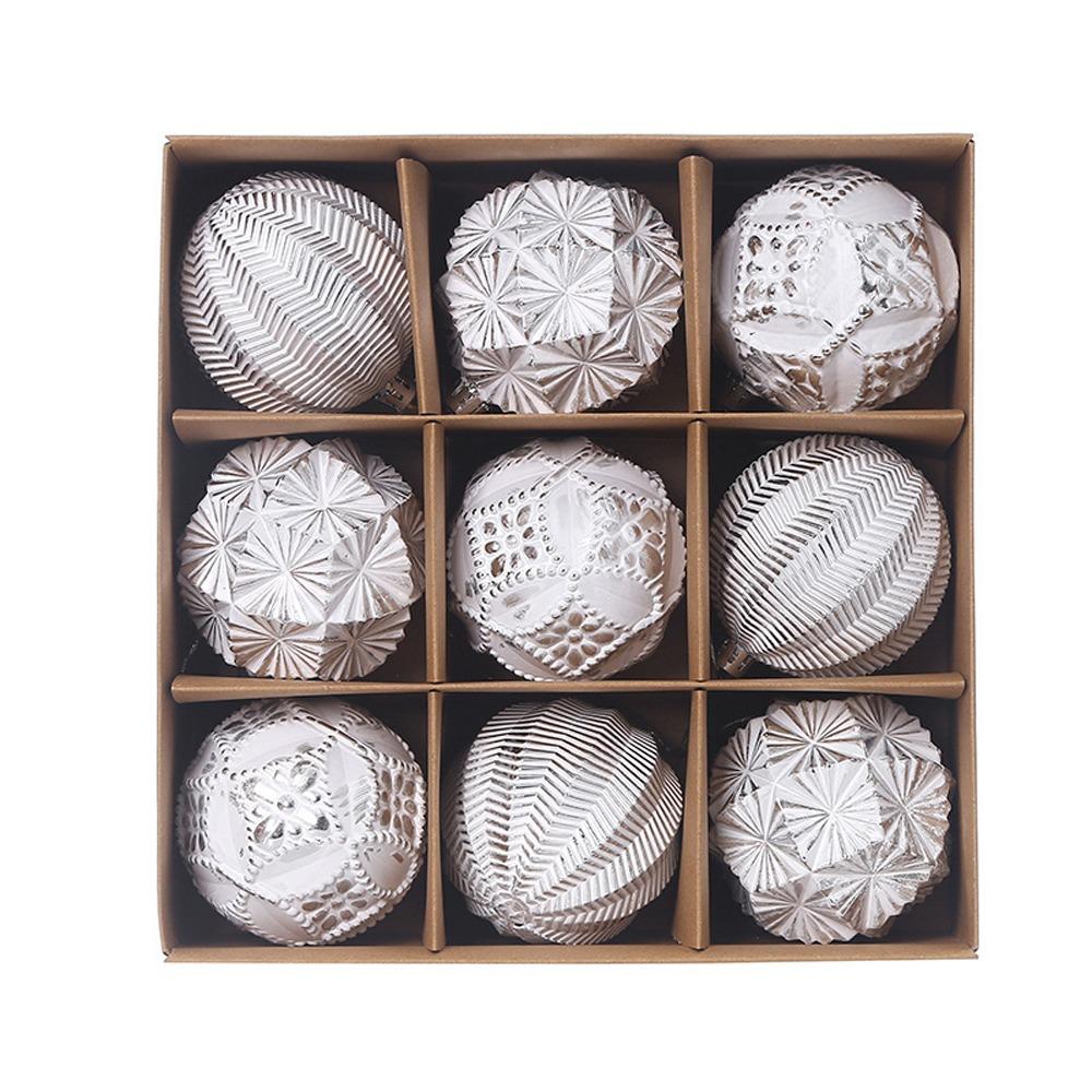 9pcs Shatterproof Electroplated Hanging Balls 8cm Christmas Tree Ornaments  Home Xmas Decor