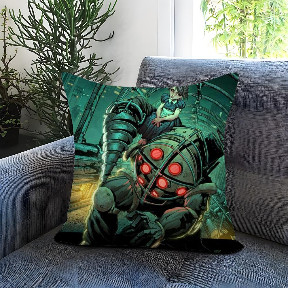 Фан-арт B-BioShock RaptureS Наволочка Удобная Двусторонняя Наволочка Идеально для Автомобиля Дивана Спальни и Многого Другого 30cmx30cm