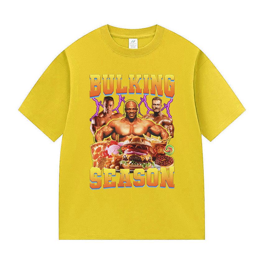 Bulking Season Kevin Levrone Funny Gym Meme T-Shirts Men fashion print Short Sleeve T-shirt Unisex summer Cotton Tees Streetwear