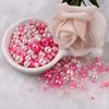 150 Stück Imitationsperlen, 3-8mm Doppelloch Runde ABS-Kunststoff Lose Perlen für DIY-Bastelarbeiten und Schmuckherstellungszubehör