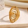 Modern Swirl Rotation Adjustable Open Ring Stainless Steel Fashion Open Vortex Ring Jewelry Comfortable Wear Daily