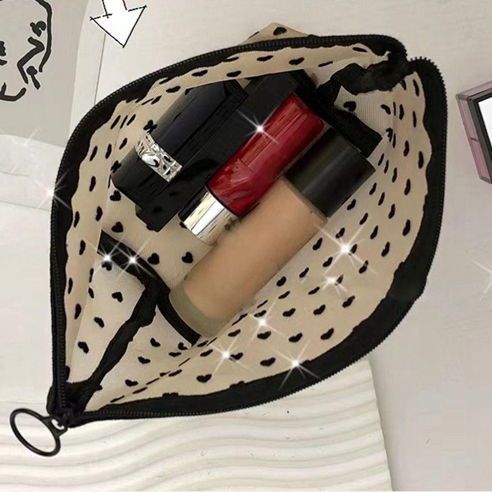 Heart Transparent Women Cosmetic Storage Pouch Multifunction Ladies Toiletry Storage Bag