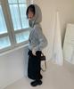 RONRON Ribbon Pocket Shirring Bermuda Pants Black