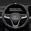 ZCKOT1 38CM Anti Slip Car Steering Wheel Cover Carbon Fibre Texture For VW GTI Polo Golf Passat Tiguan Arteon Touareg CC Taigo Caddy