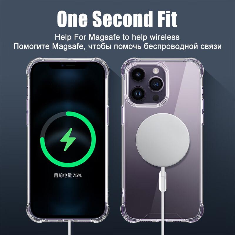 Original Transparent Magnetic For Magsafe Wireless Charge Case For For Iphone 14 15 11 12 13 Pro Max 15 14 Plus Shockproof Cover