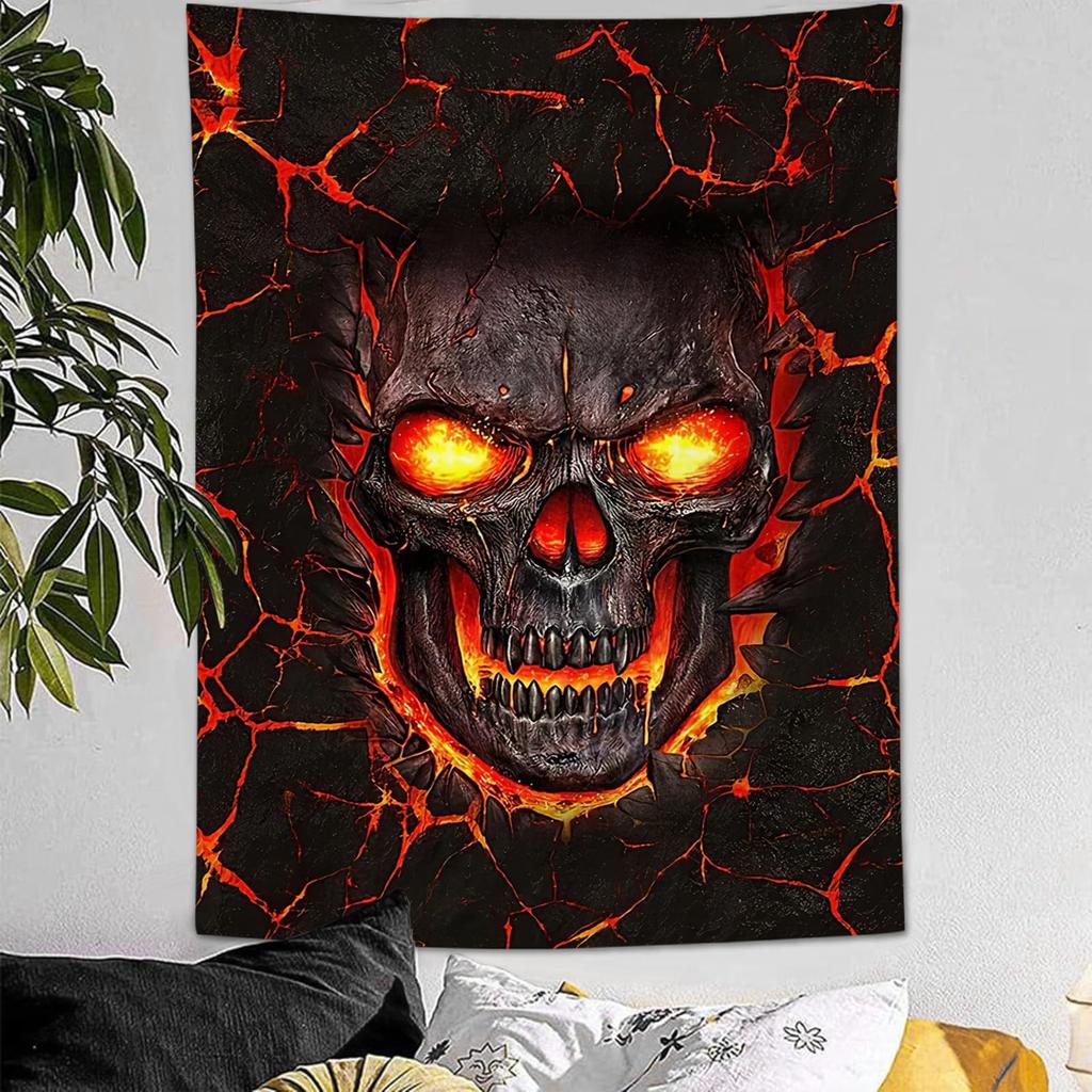 Fantasy Dragon Wall Tapestry Fire and Forest Scene Art Print Boho Home Decor Mythical Creature Design Room Decoration Fashion