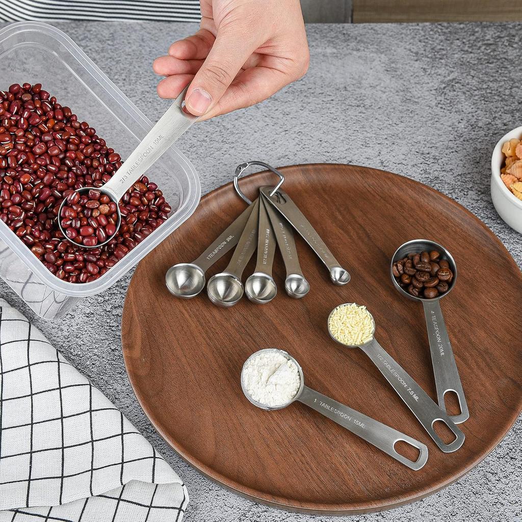 Smithcraft Measuring Cups and Spoons Set 18, 18/8 Stainless Steel Measuring Cups and Spoons Set, Metal Measuring Cups and Spoons Set, 8 Measure Cups