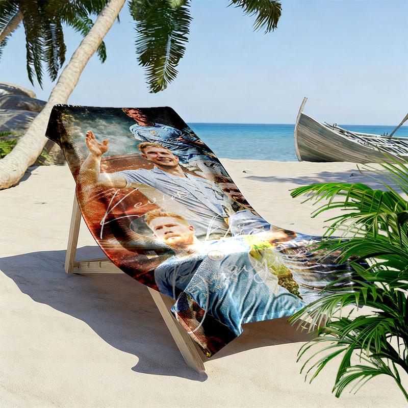 KDB Football Maestro Beach Towel, Large Soft Quick Dry Towel for Beach Camping Swimming