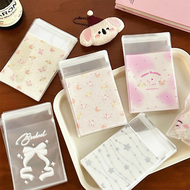 50 Stück süße Cartoon-wiederverschließbare Beutel, selbstklebend, kreative Keksbeutel, kleine Süßigkeitenbeutel, Snackbeutel, Geschenkverpackungsbeutel