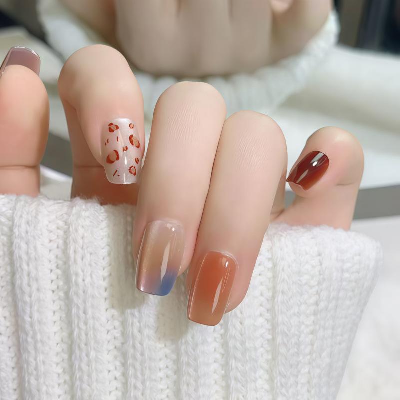 Sweet Brown Leopard Print High-End Brightening Nail Art Stickers