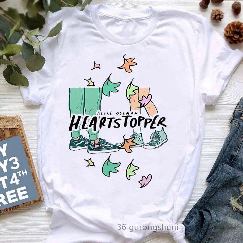 

Женская одежда Heartstopper футболка с графическим принтом Femme белая футболка с короткими рукавами женская эстетичная одежда рубашка в стиле Харадзюку M