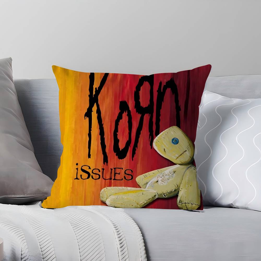Korn Рок-группа Музыкальная подушка Аниме подушка Диван Кровать Подушка для головы Наволочка Чехол для подушки 45x45 см Мода 12x12Inch