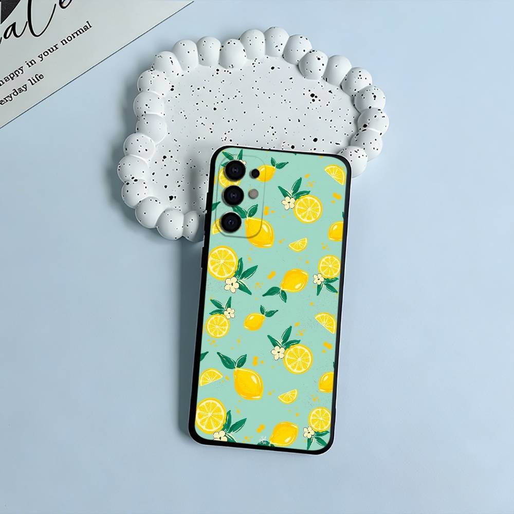 

S-Seaside scenario Wine Lemon Soft Silicone Case for Samsung S25, S24, S21, S22, S23, S30, Ultra, S20, Plus, FE, Lite-Black Samsung S20plus5G