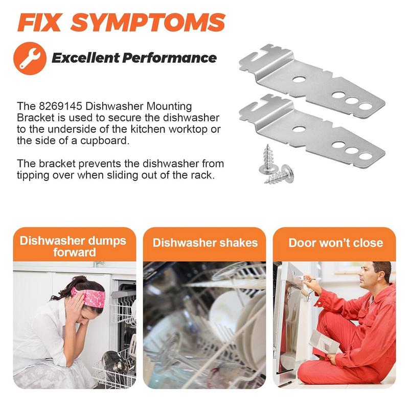 High Strength Dishwasher Installation Clips Home Dishwasher Mounting Clips Dishwasher Countertop Bracket Practical Mounting Part