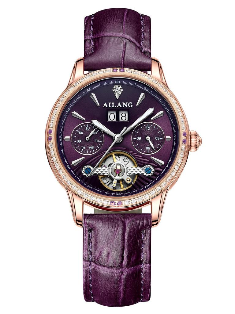 AI Lang Ladies' Diamond-Studded Automatic Watch - Fashionable, Multifunctional, Waterproof Wristwatch