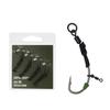 Carp Fishing Rig Wide Gape Hook with Leader and Anti Tangle Sleeve Fishing Ronnie Rig Hook Carp Fishing Leader Hook