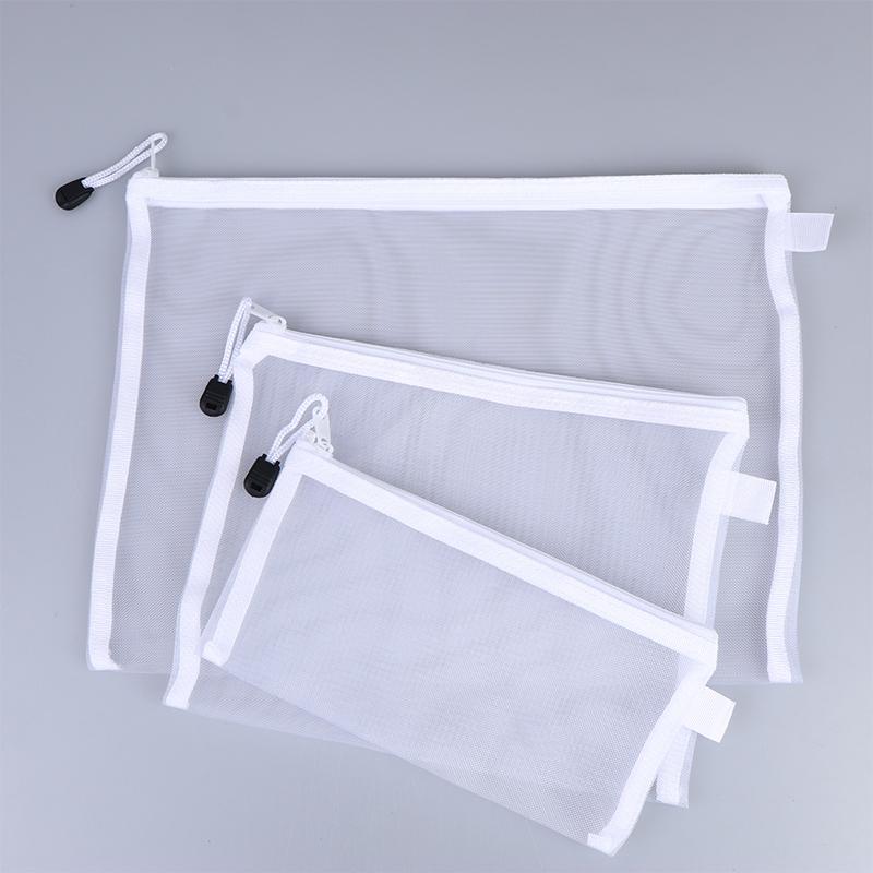 Zipper Mesh Bags 8 Pack 3 Sizes Waterproof Clear Lightweight Pouches for Outdoor Hiking Small Accessories Storage